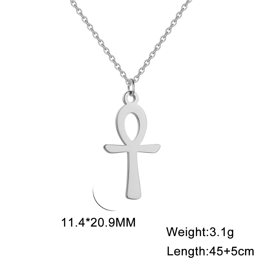 Egyptian Ankh Life Amulet Pendant Necklace — Stainless Steel