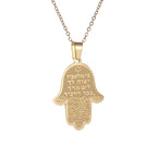 Hamsa Hands of Fatima Hebrew Pendant Stainless Steel Jerusalem Star of David Necklace Women's Jewish Jewelry