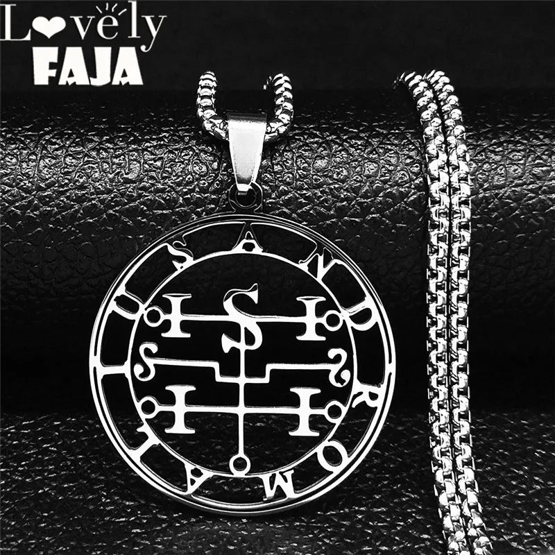 Baphomet Steel Pendant Seal Andromalius Men/women