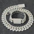 Fashion 24MM Diamond-Shaped Cuban Chain Durable Laser Engraving On The Back Icy Hip Hop Necklace Rap Bracelet Gift For