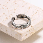Retro Angel Demon Wings Open Ring for Women Couples Punk Gothic Adjustable Finger Jewelry Accessories Hip Hop Gifts