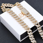 Iced Out Cuban Chain Necklace Stainless Steel 15MM