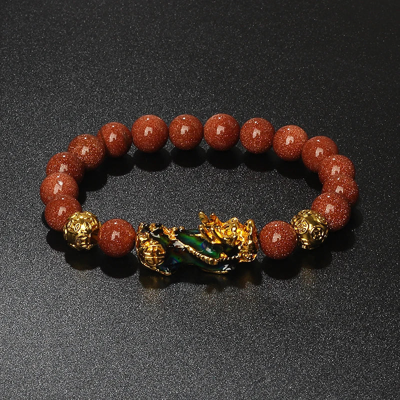 Color-Changing Natural Stone Pi Xiu Beaded Bracelet
