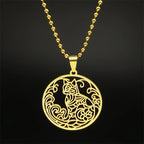 Cat Gold Pendant Car Hollow Flower