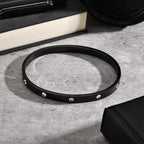 Iced Out CZ Bangle Bracelet 6mm — Stainless Steel