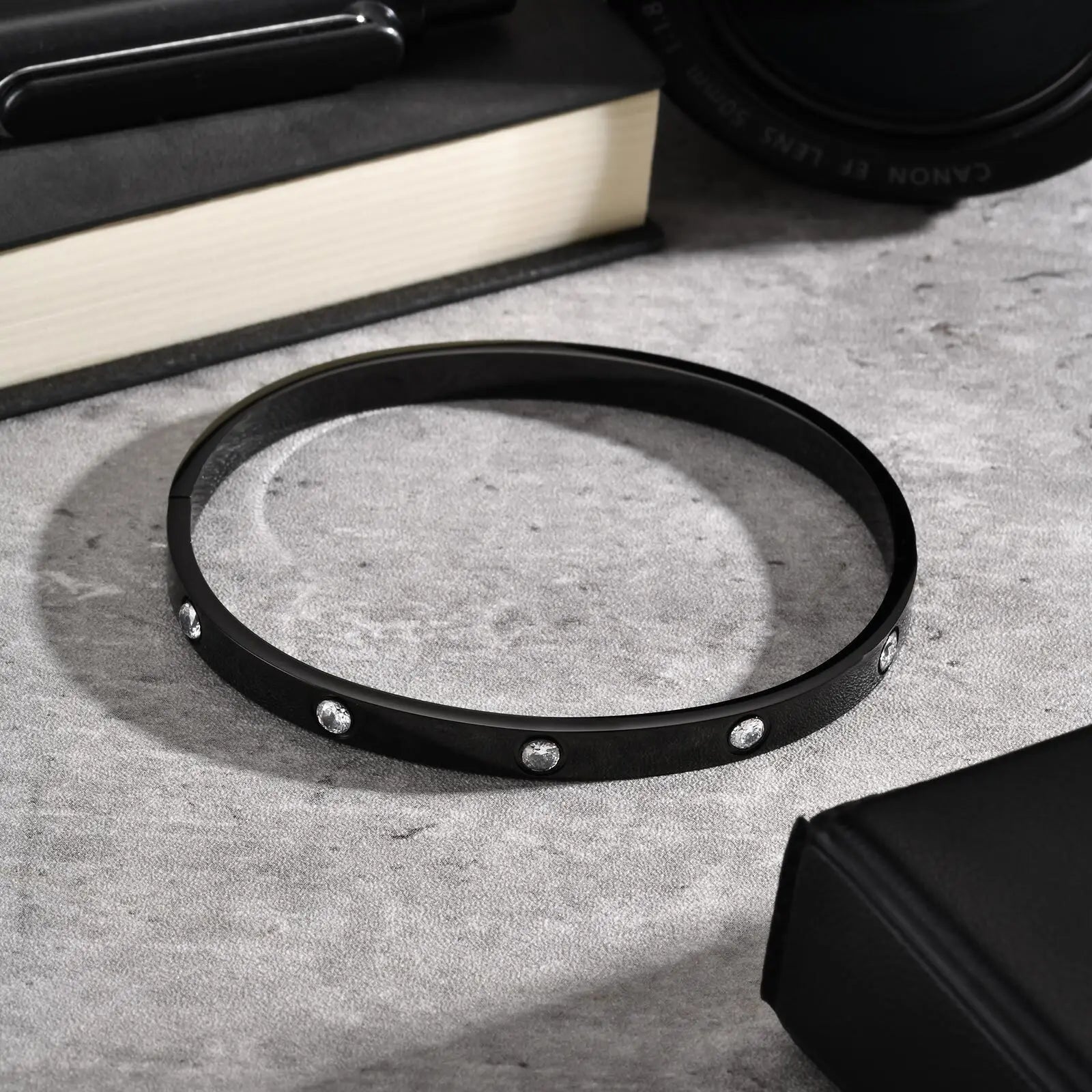 Iced Out CZ Bangle Bracelet 6mm — Stainless Steel