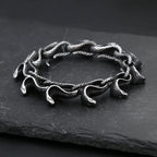 Vintage Punk Unique Snake Bracelets For Men Women 316L Stainless Steel Hip Hop Biker Vikings Animal Bangles Charm