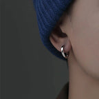 12MM Hoops Earrings For Men Jewelry Personality Silver Earrings Male Party Accessories