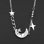 Star Silver Bracelet Sterling Zircon Moon Mystical