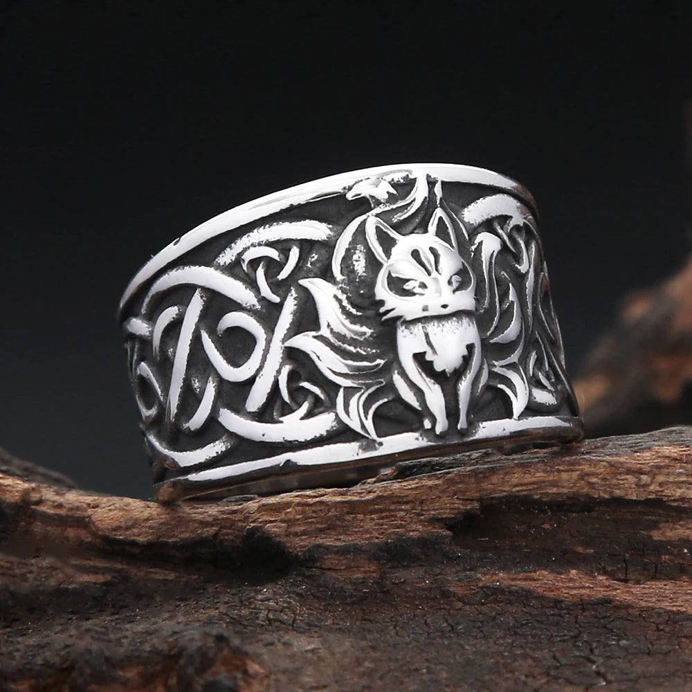 Nine Tailed Fox Ring — Stainless Steel
