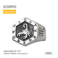 925 Sterling Silver Zodiac Sign Ring for Men Adjustable Aries Minimalist Personalized Gift for Boyfriend