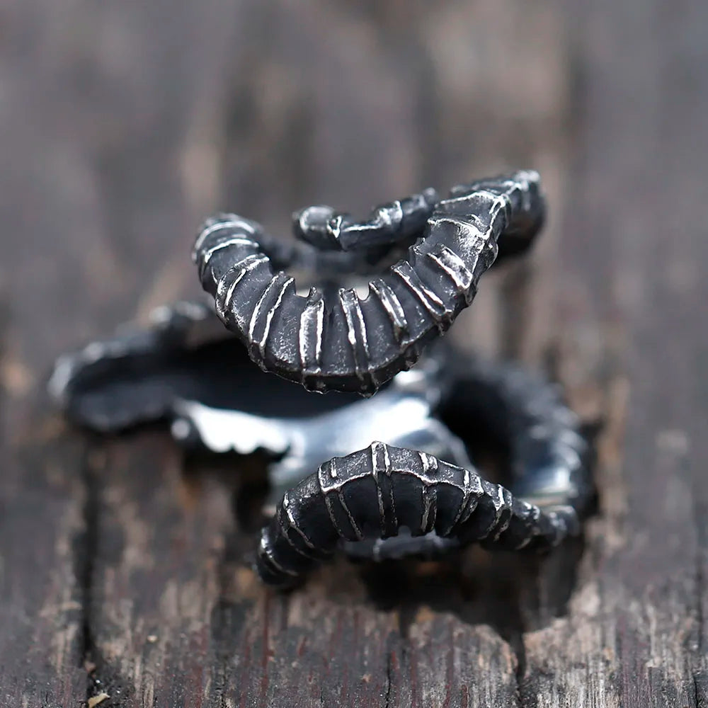 2022 NEW Men's 316L stainless steel rings Retro Sheep Skull Head Vintage gothic punk high-quality Jewelry Gifts free