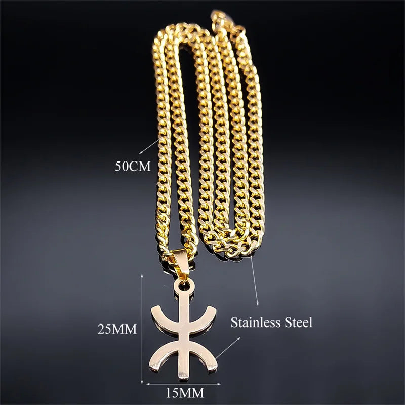 Africa Symbol Pendant Necklace — Stainless Steel