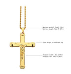 High quality 24K Gold Plated Jesus Christ Cross Pendant Hip hop Rap Golden Crucifixio Cuban Chain Necklace Men Jewelry