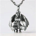 Delicate Antique Silver Color Seraph Prayer Good Luck Necklace Pendant Men Women Anniversary Amulet Jewelry Gift
