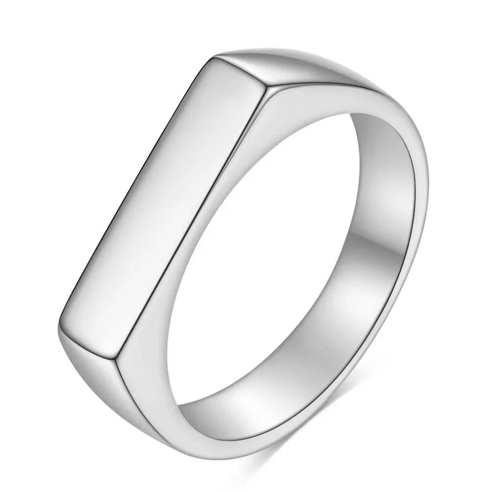 Smooth Signet Ring — Stainless Steel