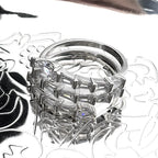 Silver Ring Sterling Full Rhinestones Multi-layer