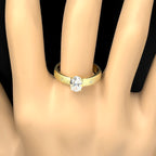 Two-Tone Ring Sterling Zircons Set Matte