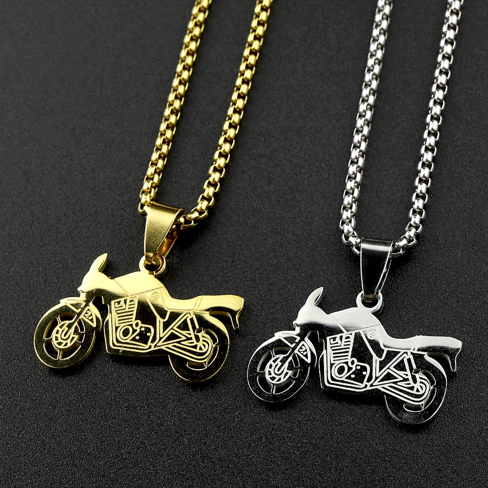 Motorcycle Stainless Steel Pendant Necklace