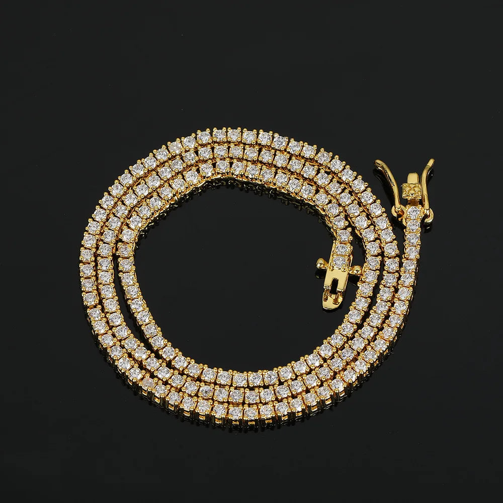 4mm Row Zircon Tennis Chain Necklace