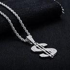 Iced Out Dollar Pendant — 925 Silver