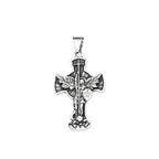 Archangel Wing Cross Stainless Steel Pendant Necklace