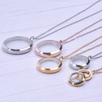 Round Pendant Necklace Locket Charm Stainless Steel Necklaces For Women Men Jewelry Chain Around Neck Necklace Decoration Gifts