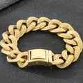 Retro 19MM Heavy Duty Cuban Link Chain Man Bracelet for Men Punk Gothic 316L Stainless Steel Jewelry Men's Bracelets