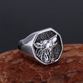 Stainless Steel Polishing Gold Color Wolf Head Ring Nordic Vikings Giant Animal Fenrir Masculine Men Finger Jewelry
