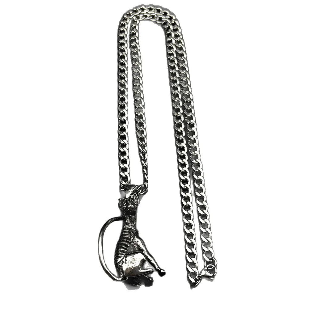 Cat Steel Pendant 316L Sphinx Gothic