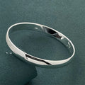 Fashion 925 Sterling Silver Woman Cuff Bracelet Open Leaf Shaped Adjustable Charm Bangle Girls Party Jewelry Christmas Gifts