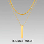 Vertical Bar Rope Cuban Chain Pendant — SS