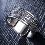 Buyee 925 Sterling Silver Religion Ring Elegant Tai Silver Open Ring Finger for Woman Man Fashion Buddhism Fine Jewelry