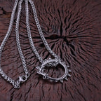 Stainless Steel Vikings Dragon Ouroboros Pendant Scandinavia Nordic Culture Rune Amulet Necklace Men's Punk Hip Hop