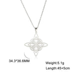 Skyrim Witchcraft Witches Knot Necklace Stainless Steel Triquetra Celtics Magic Knot Wicca Neck Chains  Amulet Jewelry for Women