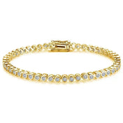 Moissanite Tennis Bracelet Silver & Gold 2MM