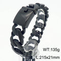 Massive Men's Stainless Steel Cuban Chain Bracelet for Man Classic 21MM Width Vacuum Plated Chunky Link Bracelets Never