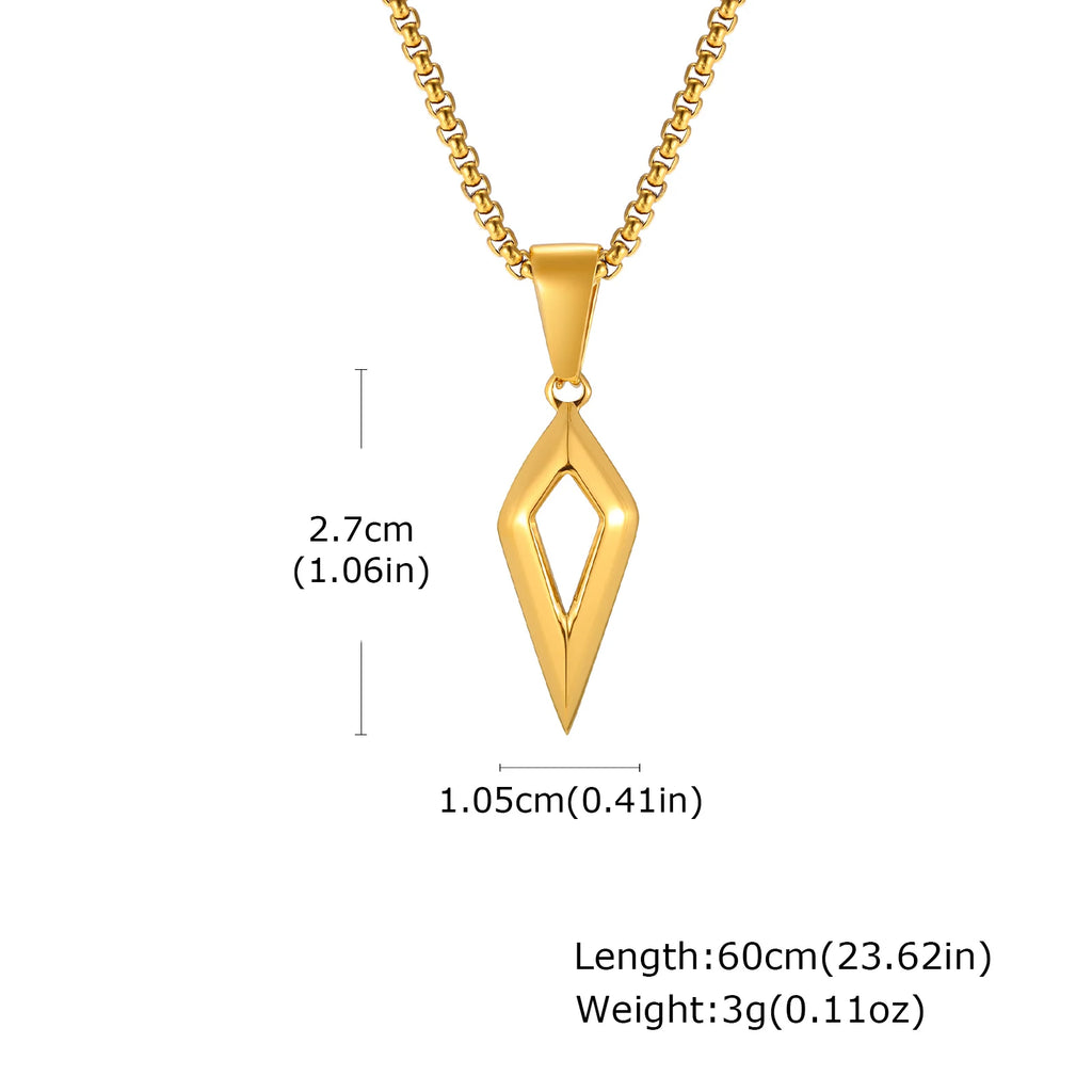 Casual Geometric Necklace for Men Boys,Stainless Steel Four Pointed Star Collar,Hiphop Punk Jewelry Gift