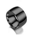 Steel Ring 12MM Wide Smooth Punk Finger Band