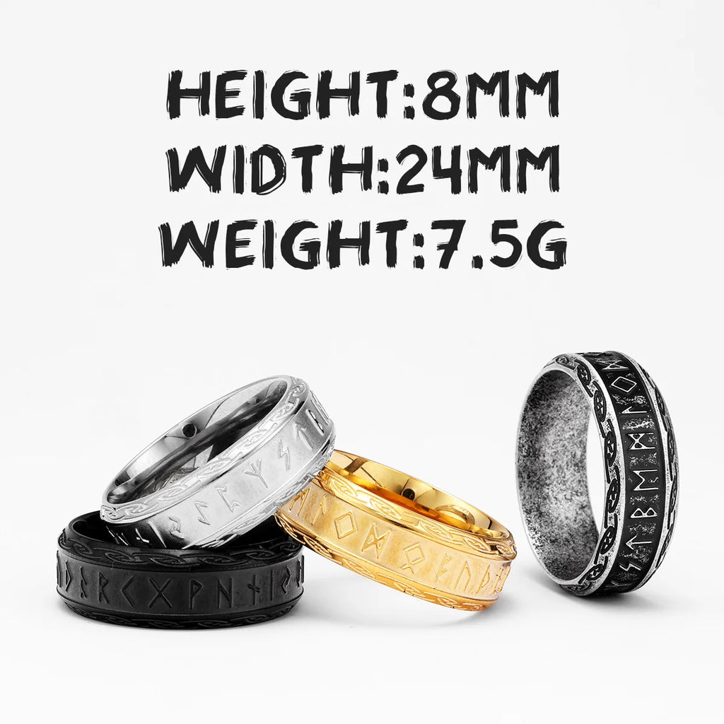 Viking Rune Ring — Stainless Steel