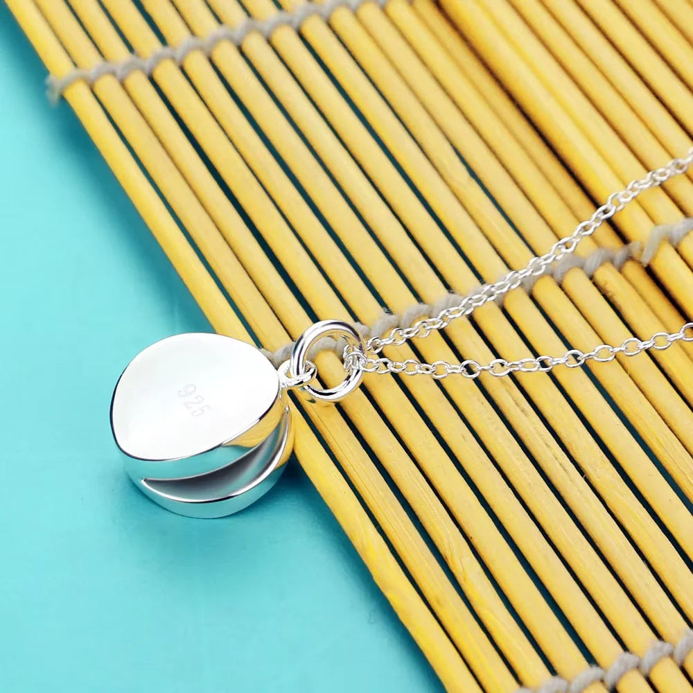 Hot Sale Classic Original 925 Silver Necklace Women's Jewelry Necklace Minimalist Glossy Round Pendant Collar Silver Jewelry