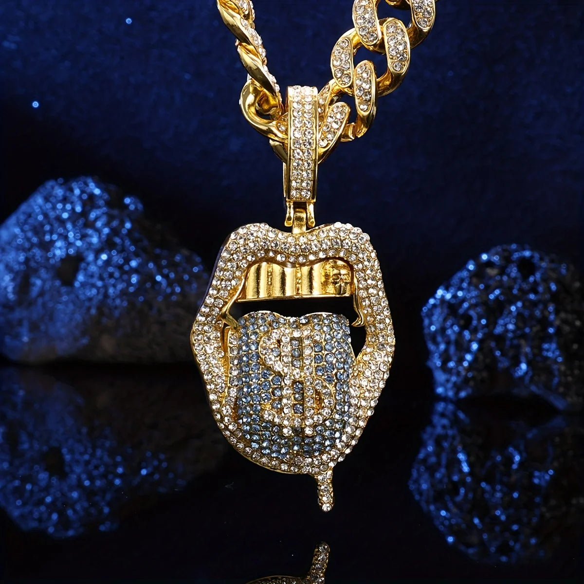 Ice Out chain Dollar Pendant 18inch 45CM plate Cuban Punk Jewelry For Gift Chain For Men And Women Necklace zircon With Hip Hop