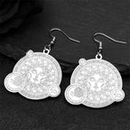 Star Silver Earrings Sun Moon Face God Constellation