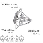Witch Knot Celtic Ring for Women — Amulet, Stainless Steel