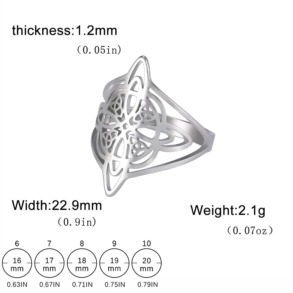 Witch Knot Celtic Ring for Women — Amulet, Stainless Steel