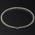 Hypoallergenic Titanium Necklace for Men - 9mm Interlocking Rings Chain Handcrafted Skin-Friendly Jewelry Lightweight Daily Wear