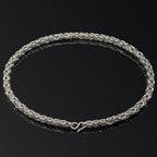 Hypoallergenic Titanium Necklace for Men - 9mm Interlocking Rings Chain Handcrafted Skin-Friendly Jewelry Lightweight Daily Wear