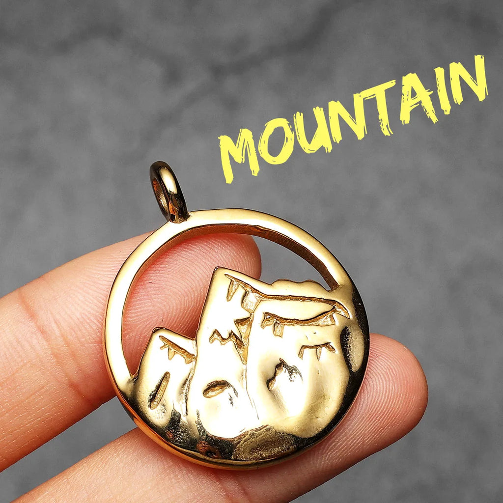 Snow Mountain Minimal Pendant — Stainless Steel