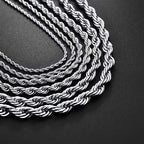 Hot Selling 2/3/4/5/6mm 316L Rope Chain Necklace Stainless Steel Never Fade Waterproof Choker Men Women Gold Color