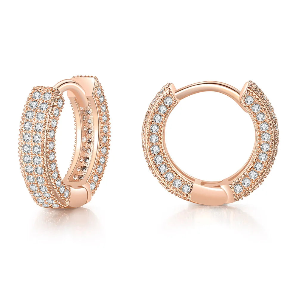 Iced Out Hoop Earrings — Stainless Steel